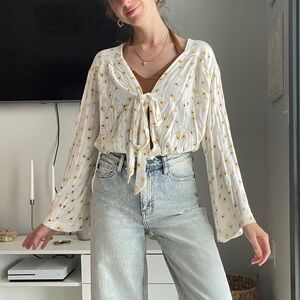 Free people intimately Long Sleeve Floral Body Suit